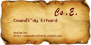 Csanády Erhard névjegykártya